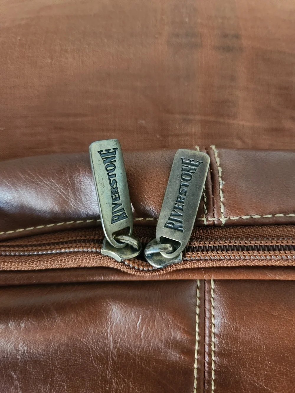 vintage Riverstone brown leather briefcase